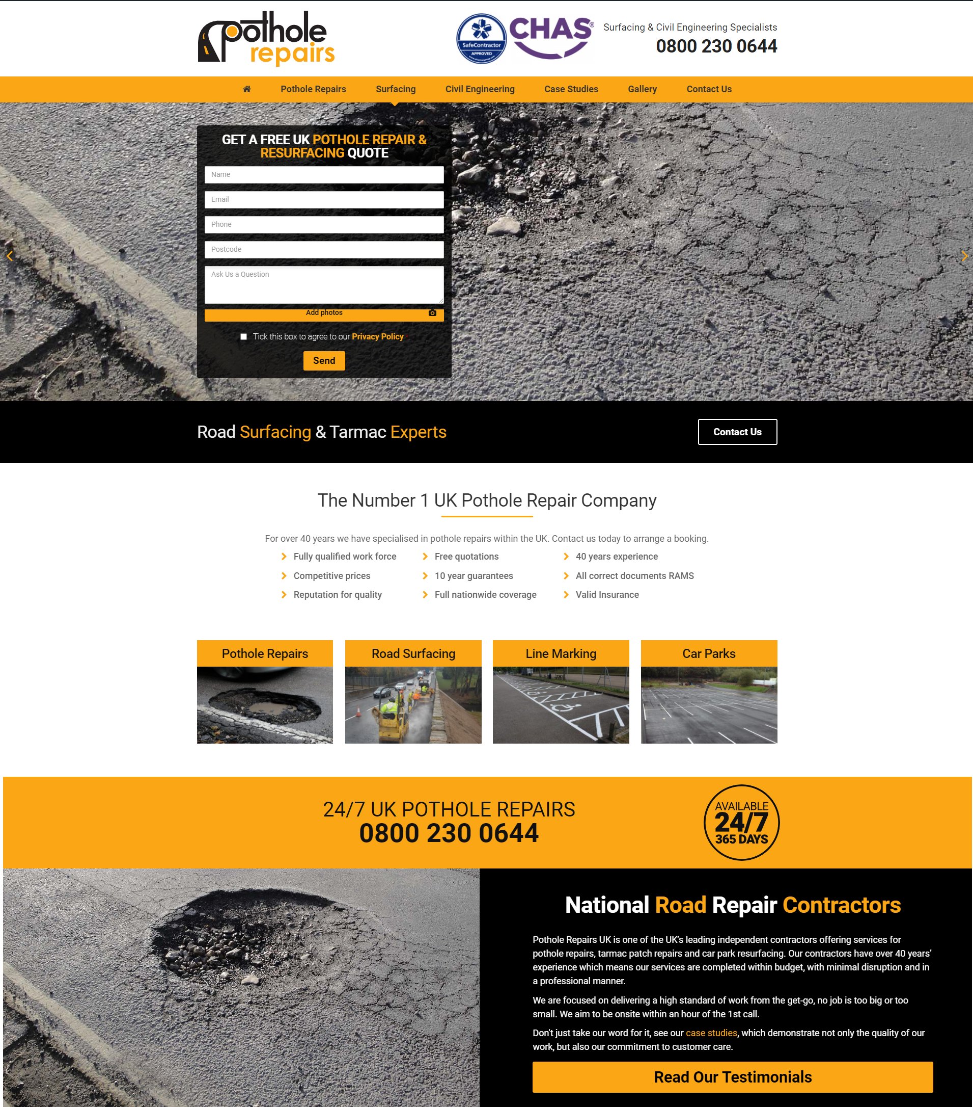 Pothole Repairs UK